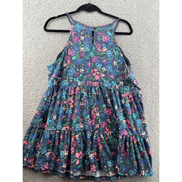 Torrid Sleeveless Floral Print Tiered Tunic Crochet Lace Yoke Button Back 2X - Picture 2 of 9